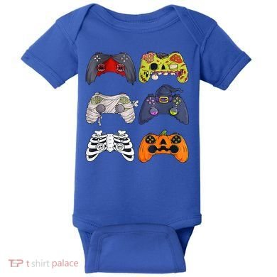 Halloween Skeleton Zombie Gaming Controllers Mummy Baby Bodysuit