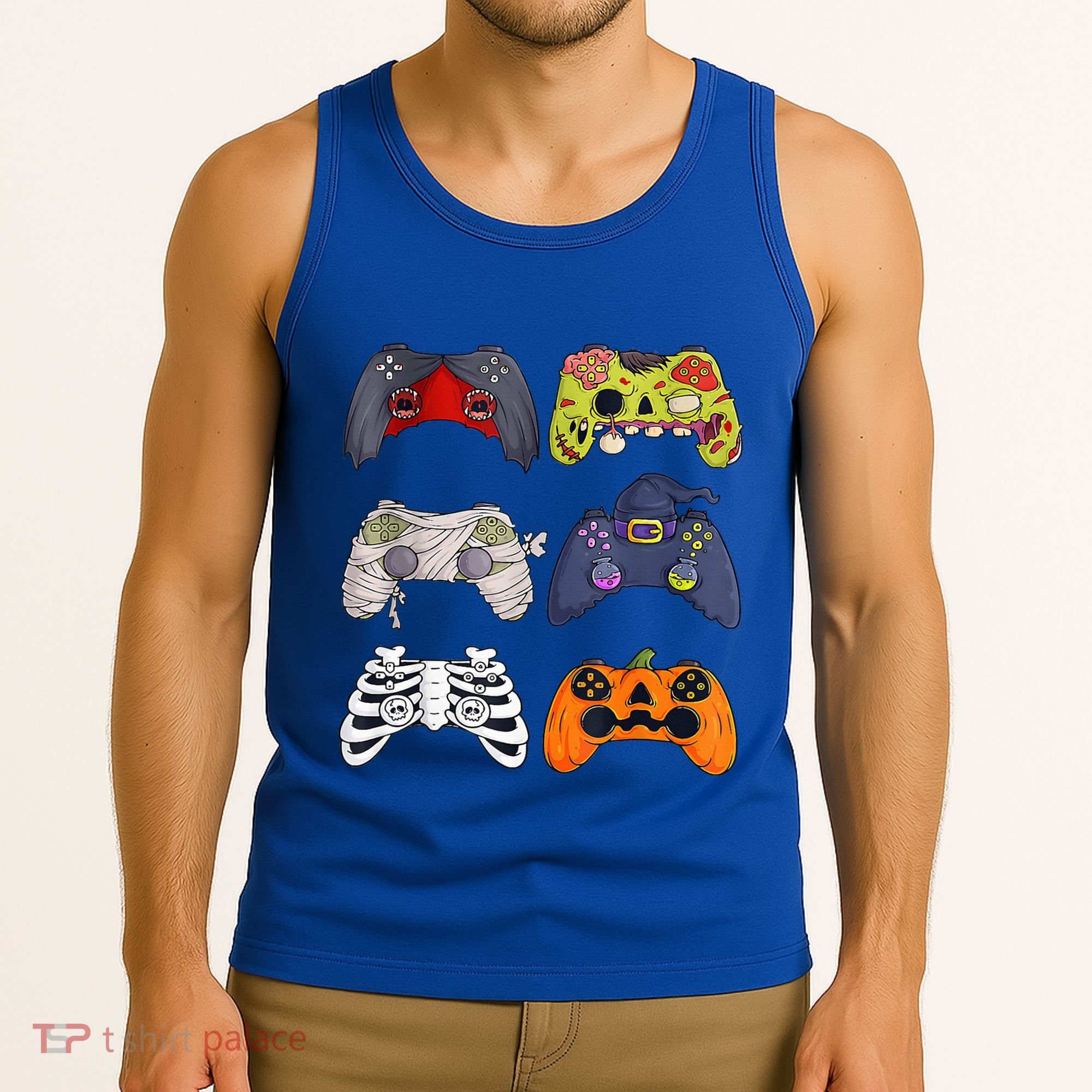 Halloween Skeleton Zombie Gaming Controllers Mummy Tank Top
