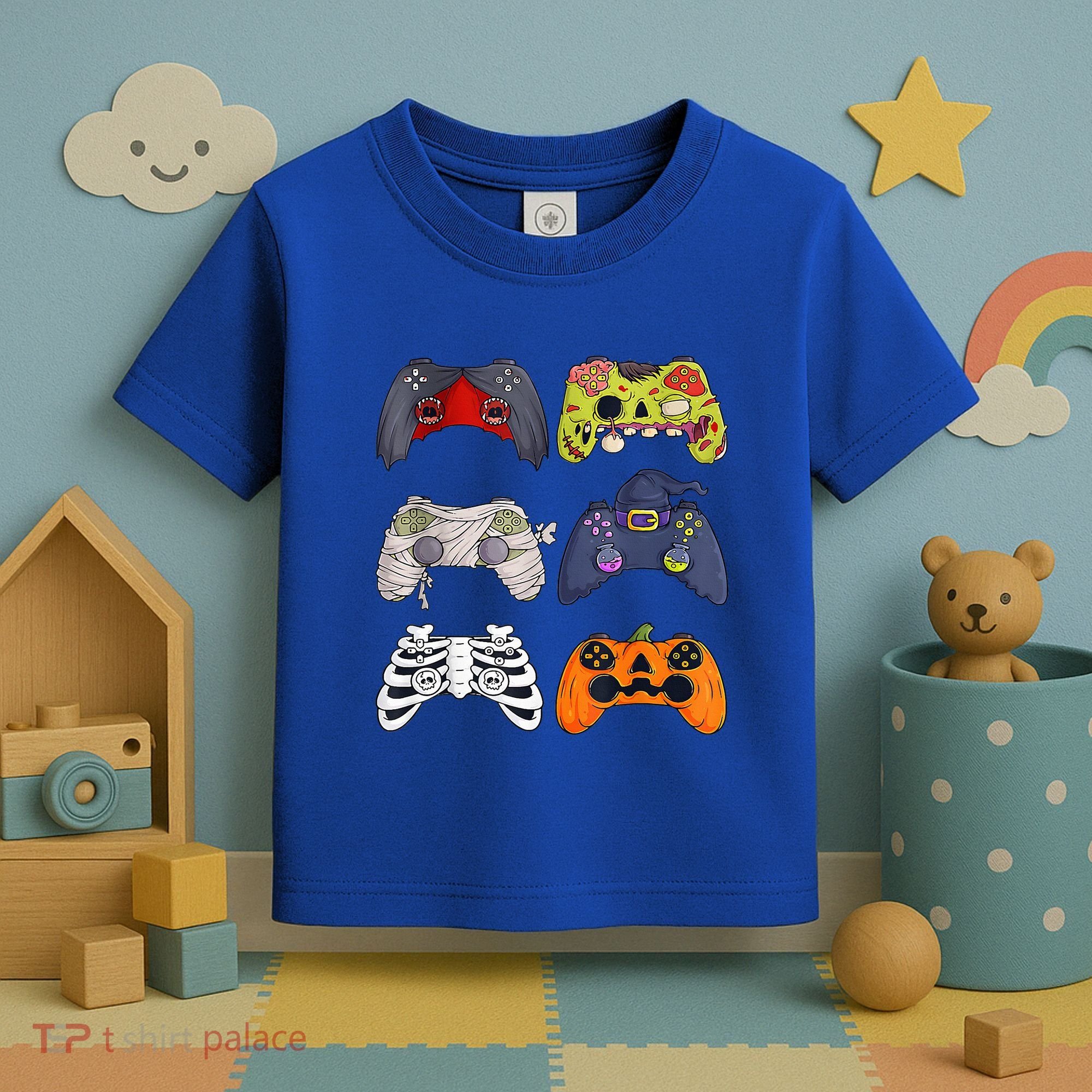 Halloween Skeleton Zombie Gaming Controllers Mummy Toddler T-Shirt