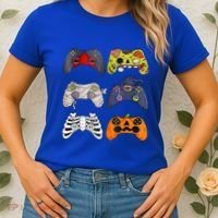 Halloween Skeleton Zombie Gaming Controllers Mummy Women's T-Shirt thumb 2