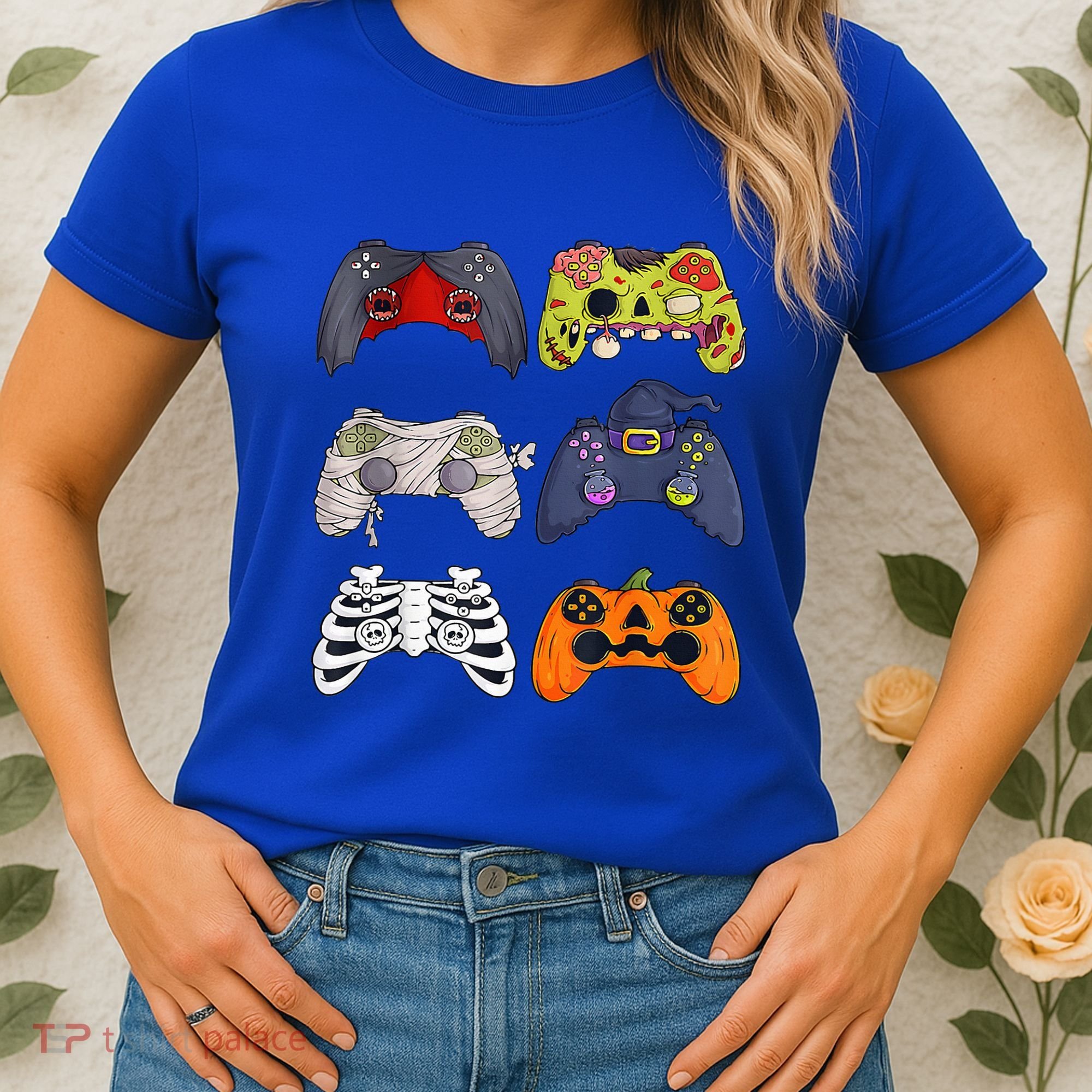 Halloween Skeleton Zombie Gaming Controllers Mummy Women's T-Shirt
