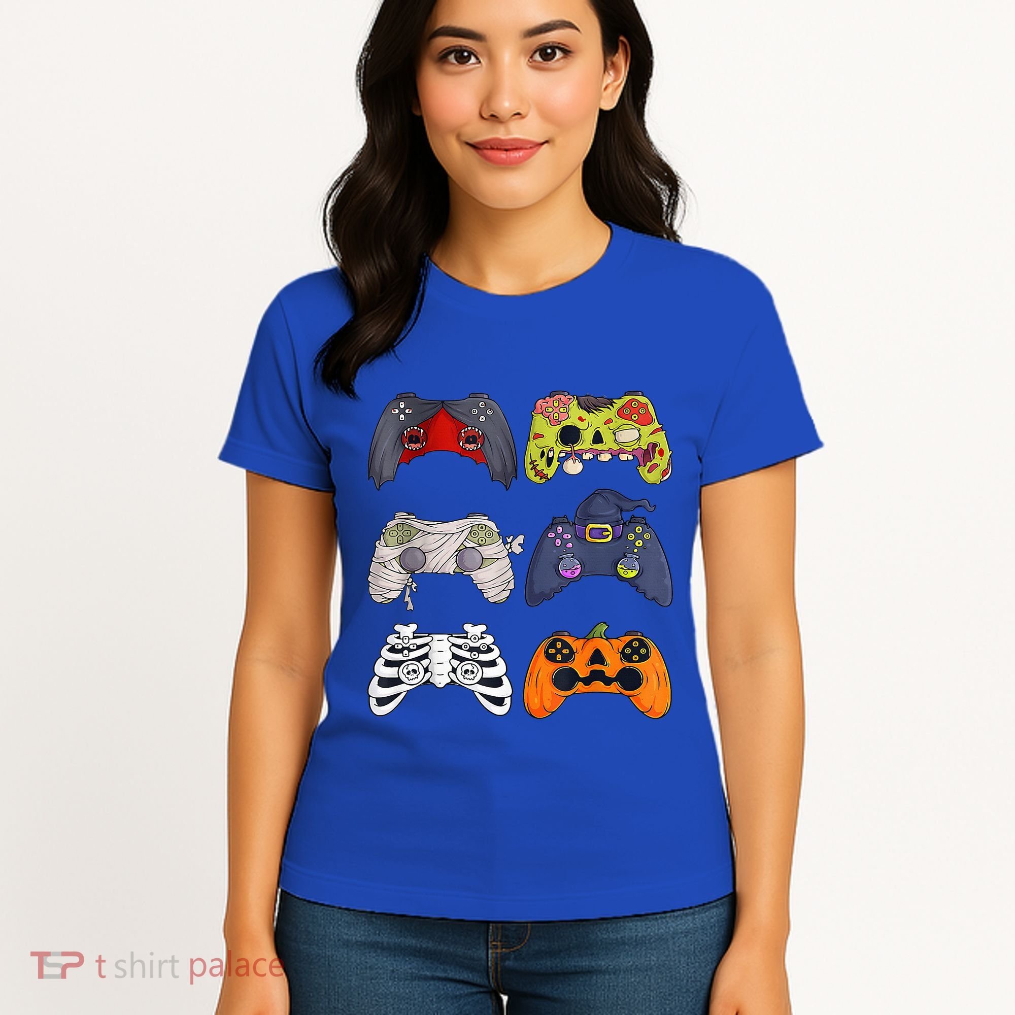 Halloween Skeleton Zombie Gaming Controllers Mummy Women's T-Shirt