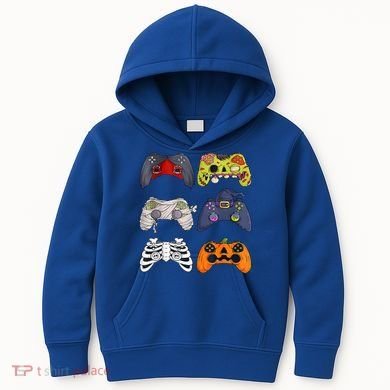 Halloween Skeleton Zombie Gaming Controllers Mummy Kids Hoodie