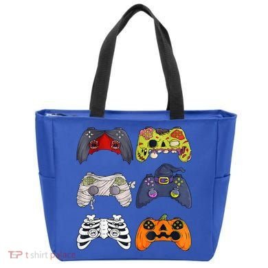 Halloween Skeleton Zombie Gaming Controllers Mummy Tote Bag