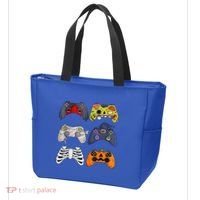 Halloween Skeleton Zombie Gaming Controllers Mummy Tote Bag thumb 3