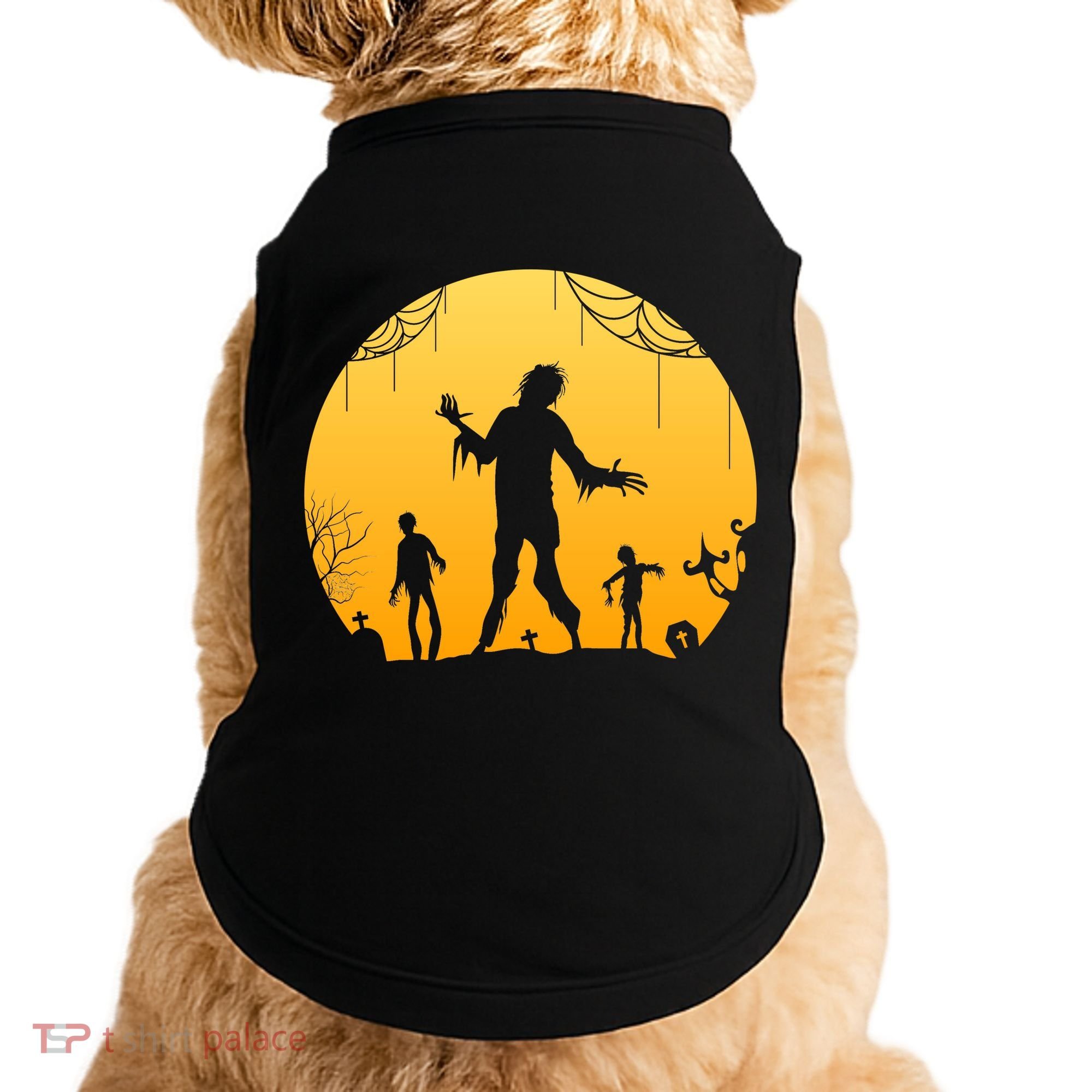 Halloween Spooky Zombie Graveyard Doggie Tank