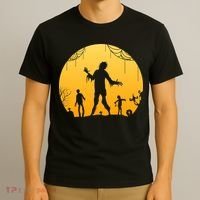 Halloween Spooky Zombie Graveyard T-Shirt thumb 3