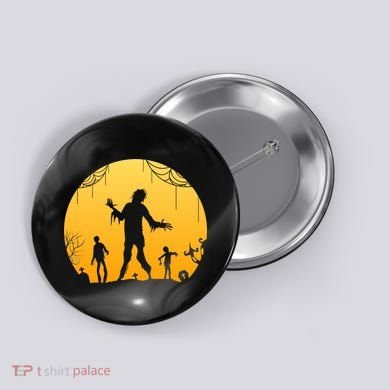 Halloween Spooky Zombie Graveyard Button