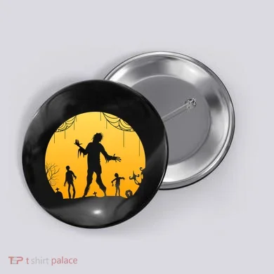 Halloween Spooky Zombie Graveyard Button