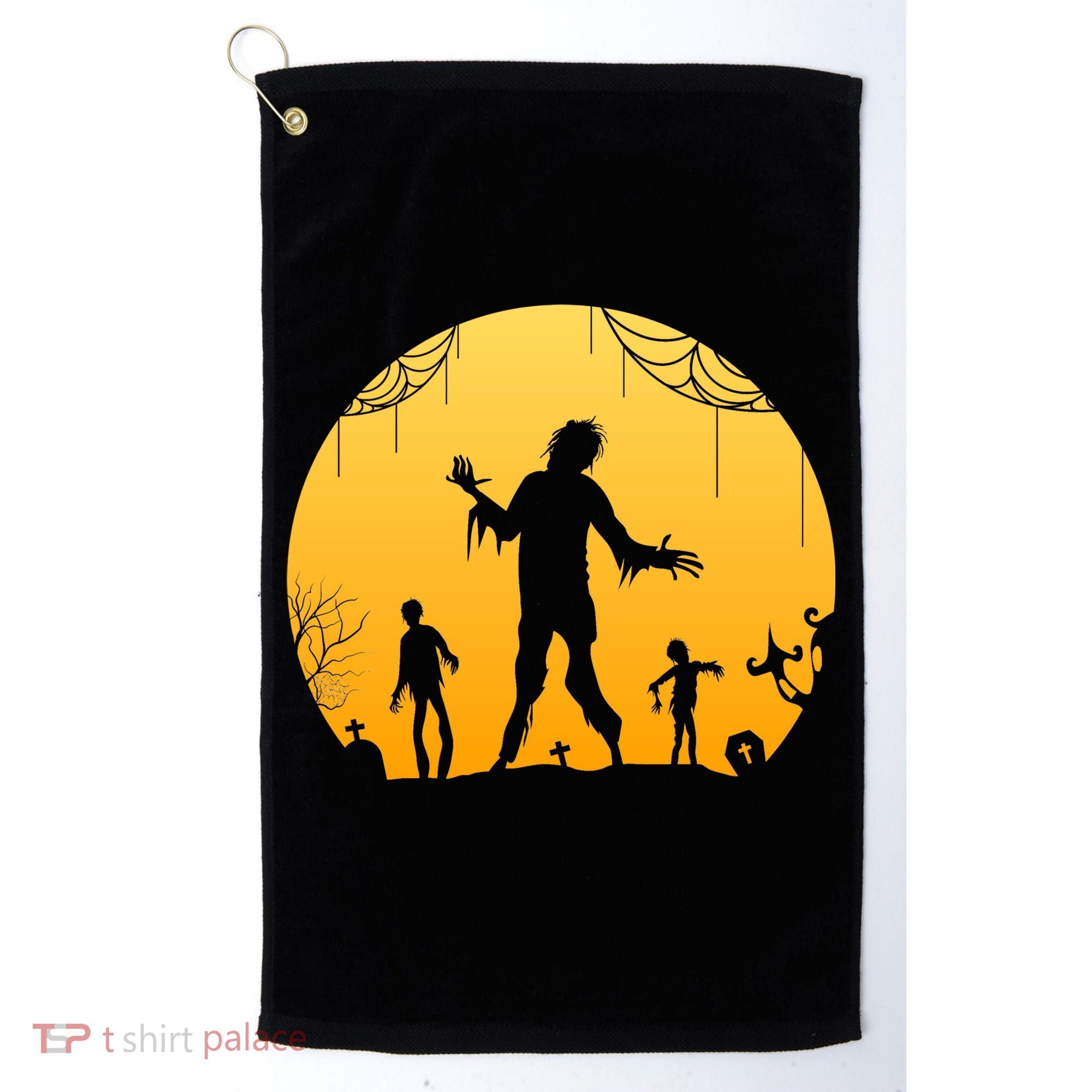 Halloween Spooky Zombie Graveyard Golf Towel