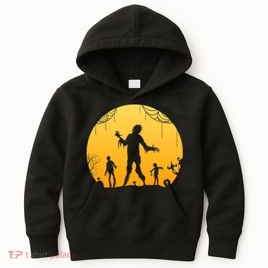 Halloween Spooky Zombie Graveyard Kids Hoodie