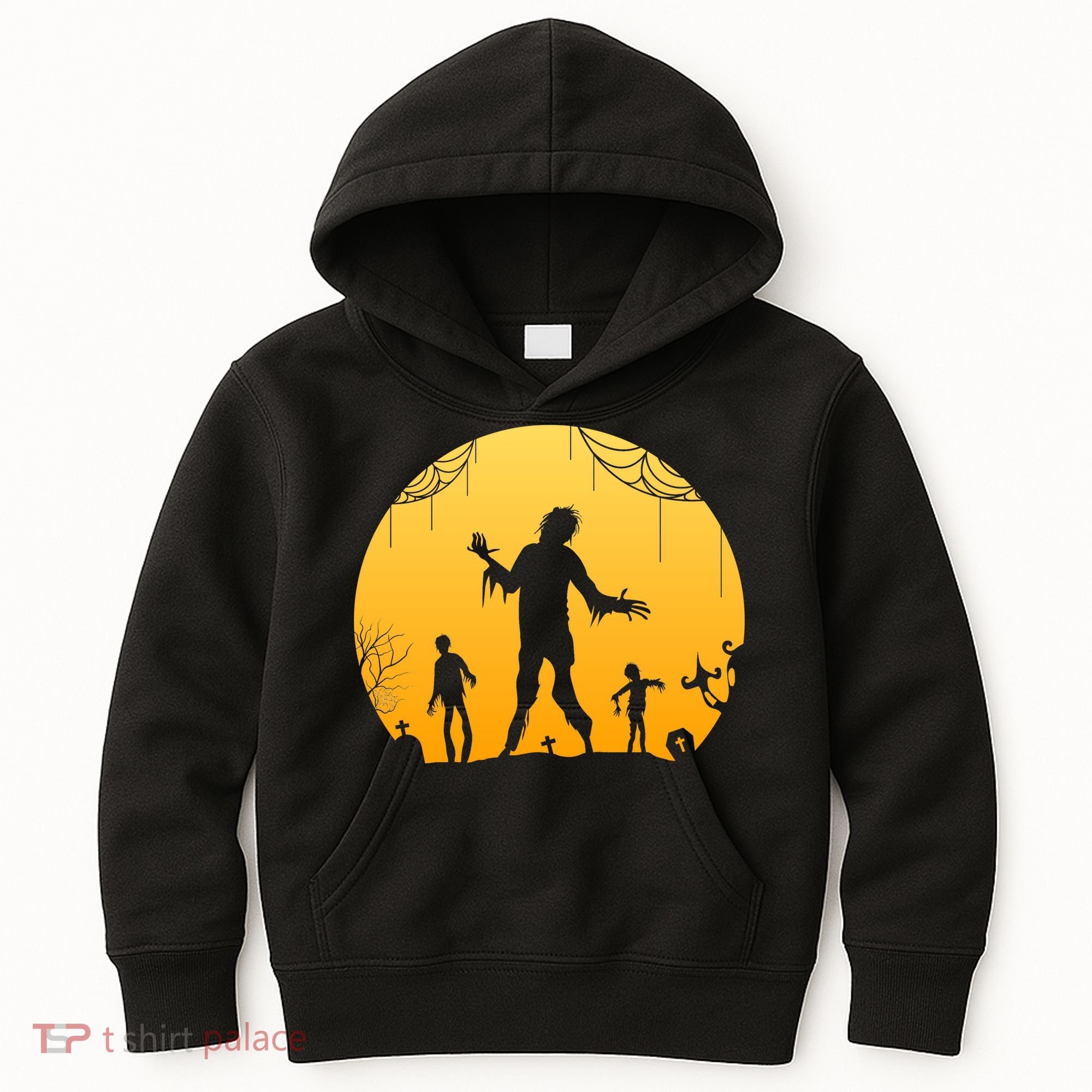 Halloween Spooky Zombie Graveyard Kids Hoodie