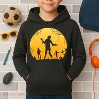Halloween Spooky Zombie Graveyard Kids Hoodie thumb 2