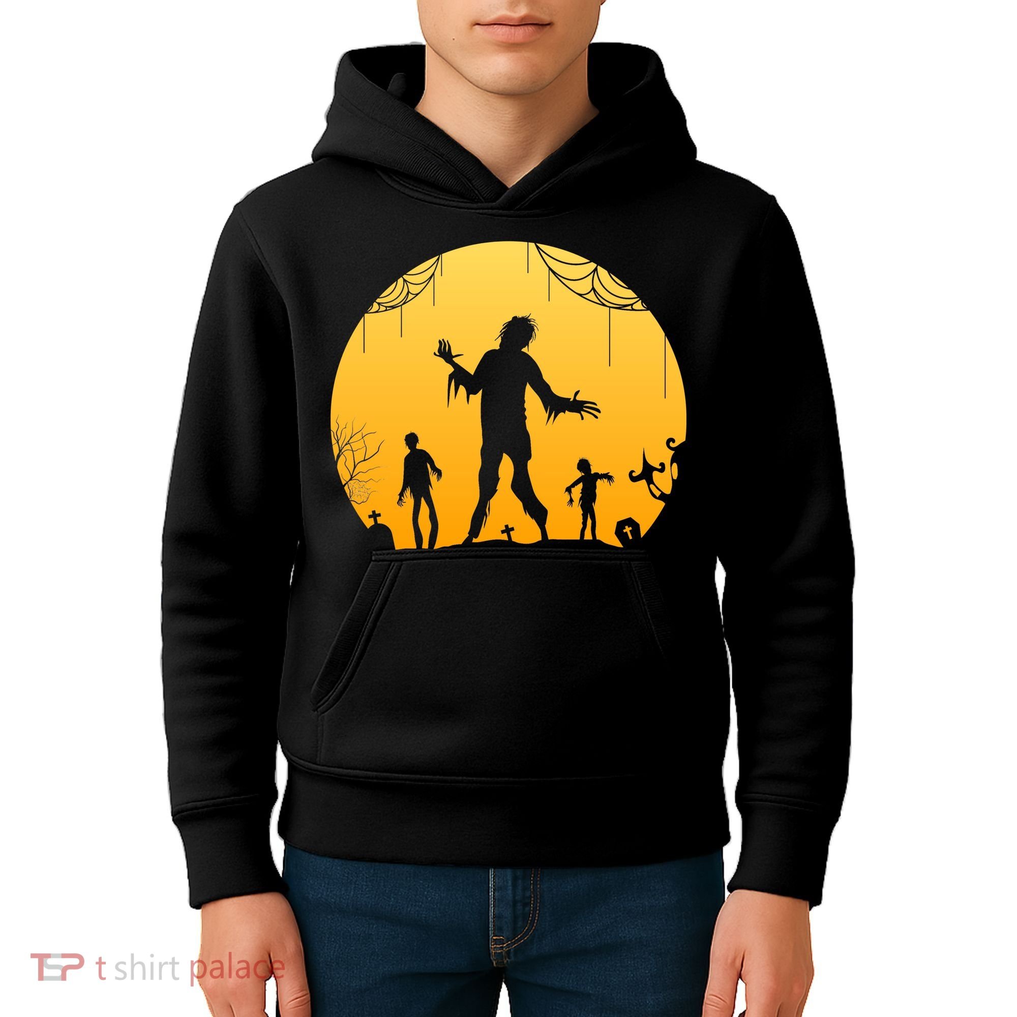 Halloween Spooky Zombie Graveyard Kids Hoodie