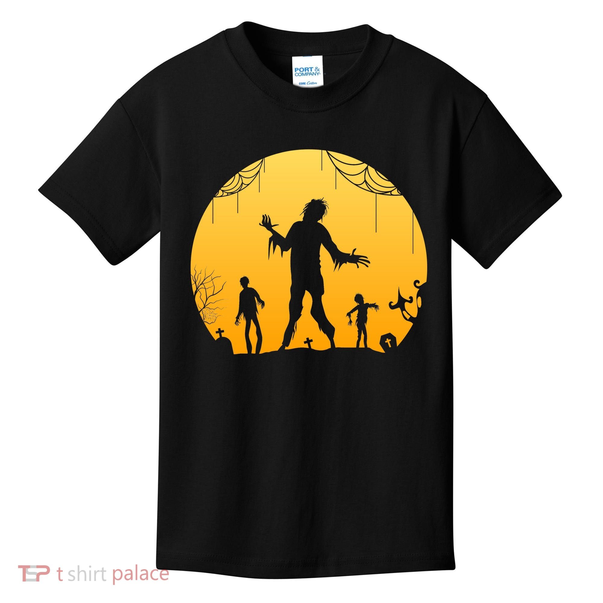 Halloween Spooky Zombie Graveyard Kids T-Shirt