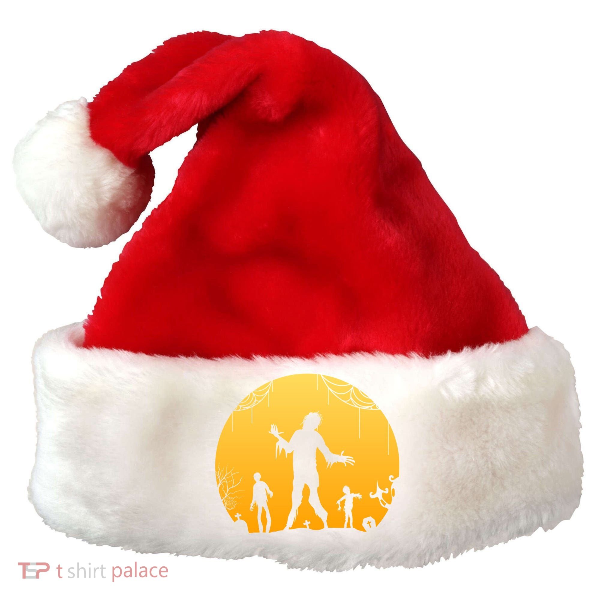Halloween Spooky Zombie Graveyard Santa Hat