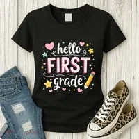 Hello Team 1st Grade Back To School Outfit Women's T-Shirt thumb 3