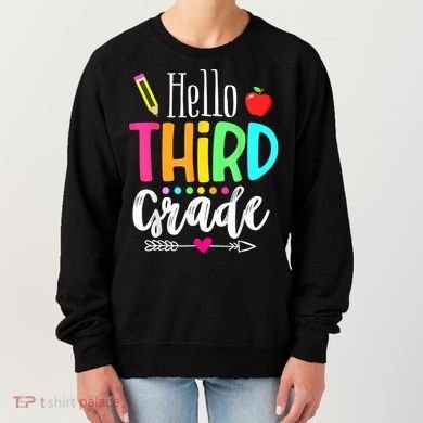 Hello Third 3Rd Grade Team Teacher Student Back To School Gift Women's Sweatshirt