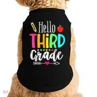 Hello Third 3Rd Grade Team Teacher Student Back To School Gift Doggie Tank thumb 0