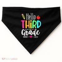 Hello Third 3Rd Grade Team Teacher Student Back To School Gift USA-Made Doggie Bandana thumb 0