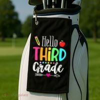 Hello Third 3Rd Grade Team Teacher Student Back To School Gift Golf Towel thumb 2