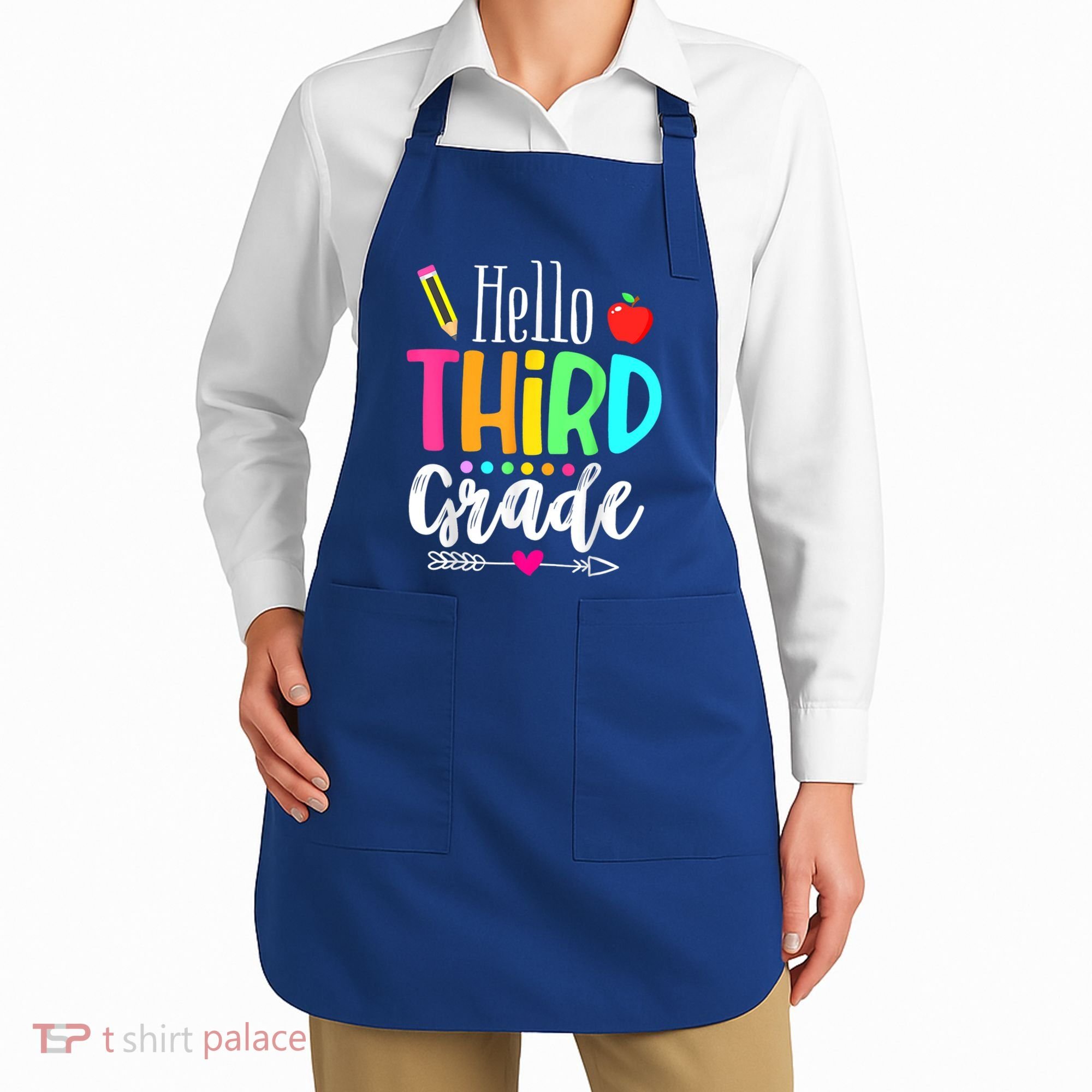 Hello Third 3Rd Grade Team Teacher Student Back To School Gift Apron