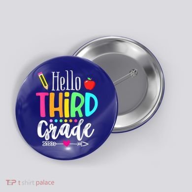 Hello Third 3Rd Grade Team Teacher Student Back To School Gift Button