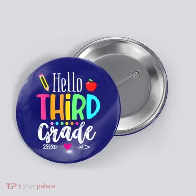 Hello Third 3Rd Grade Team Teacher Student Back To School Gift Button