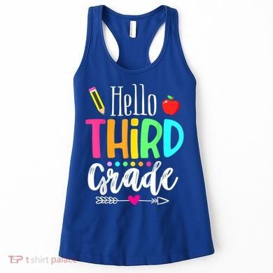 Hello Third 3Rd Grade Team Teacher Student Back To School Gift Women's Tank Top