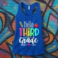 Hello Third 3Rd Grade Team Teacher Student Back To School Gift Women's Tank Top thumb 3