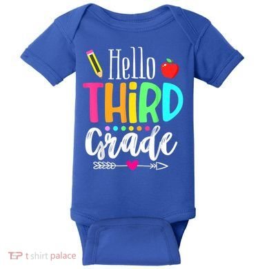 Hello Third 3Rd Grade Team Teacher Student Back To School Gift Baby Bodysuit
