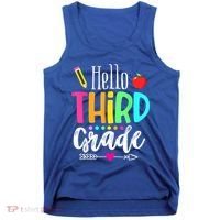 Hello Third 3Rd Grade Team Teacher Student Back To School Gift Tank Top thumb 0