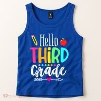 Hello Third 3Rd Grade Team Teacher Student Back To School Gift Tank Top thumb 2
