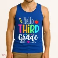 Hello Third 3Rd Grade Team Teacher Student Back To School Gift Tank Top thumb 3