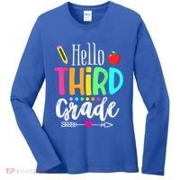 Hello Third 3Rd Grade Team Teacher Student Back To School Gift Women's Long Sleeve Shirt thumb 0
