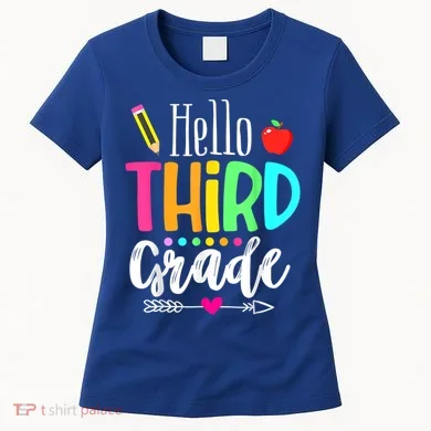 Hello Third 3Rd Grade Team Teacher Student Back To School Gift Women's T-Shirt