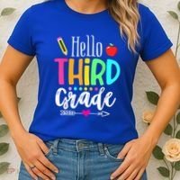 Hello Third 3Rd Grade Team Teacher Student Back To School Gift Women's T-Shirt thumb 2
