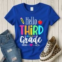 Hello Third 3Rd Grade Team Teacher Student Back To School Gift Women's T-Shirt thumb 3