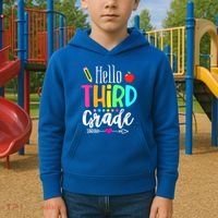 Hello Third 3Rd Grade Team Teacher Student Back To School Gift Kids Hoodie thumb 2