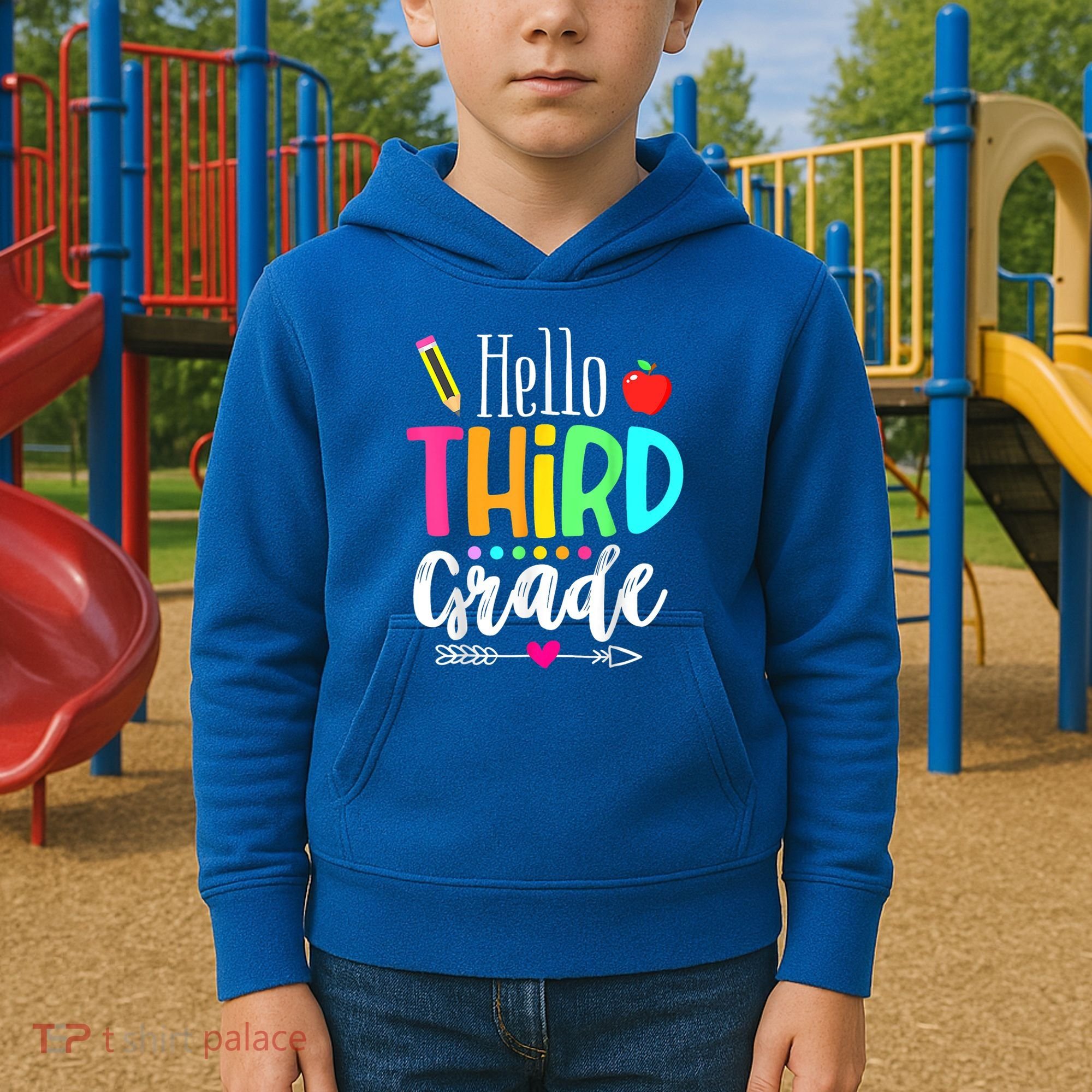Hello Third 3Rd Grade Team Teacher Student Back To School Gift Kids Hoodie