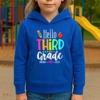 Hello Third 3Rd Grade Team Teacher Student Back To School Gift Kids Hoodie thumb 3