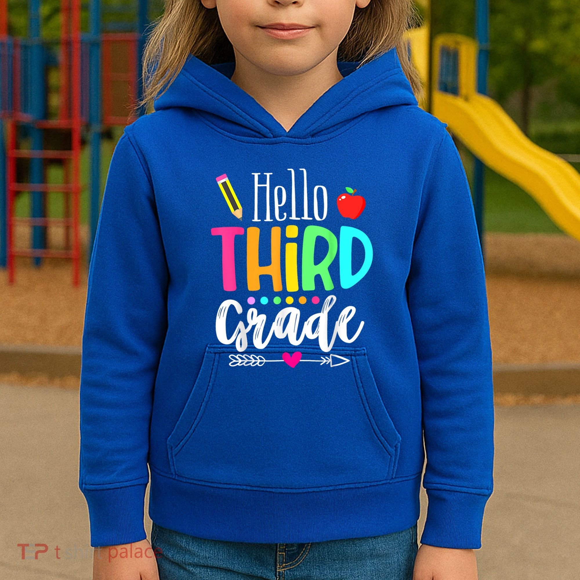 Hello Third 3Rd Grade Team Teacher Student Back To School Gift Kids Hoodie