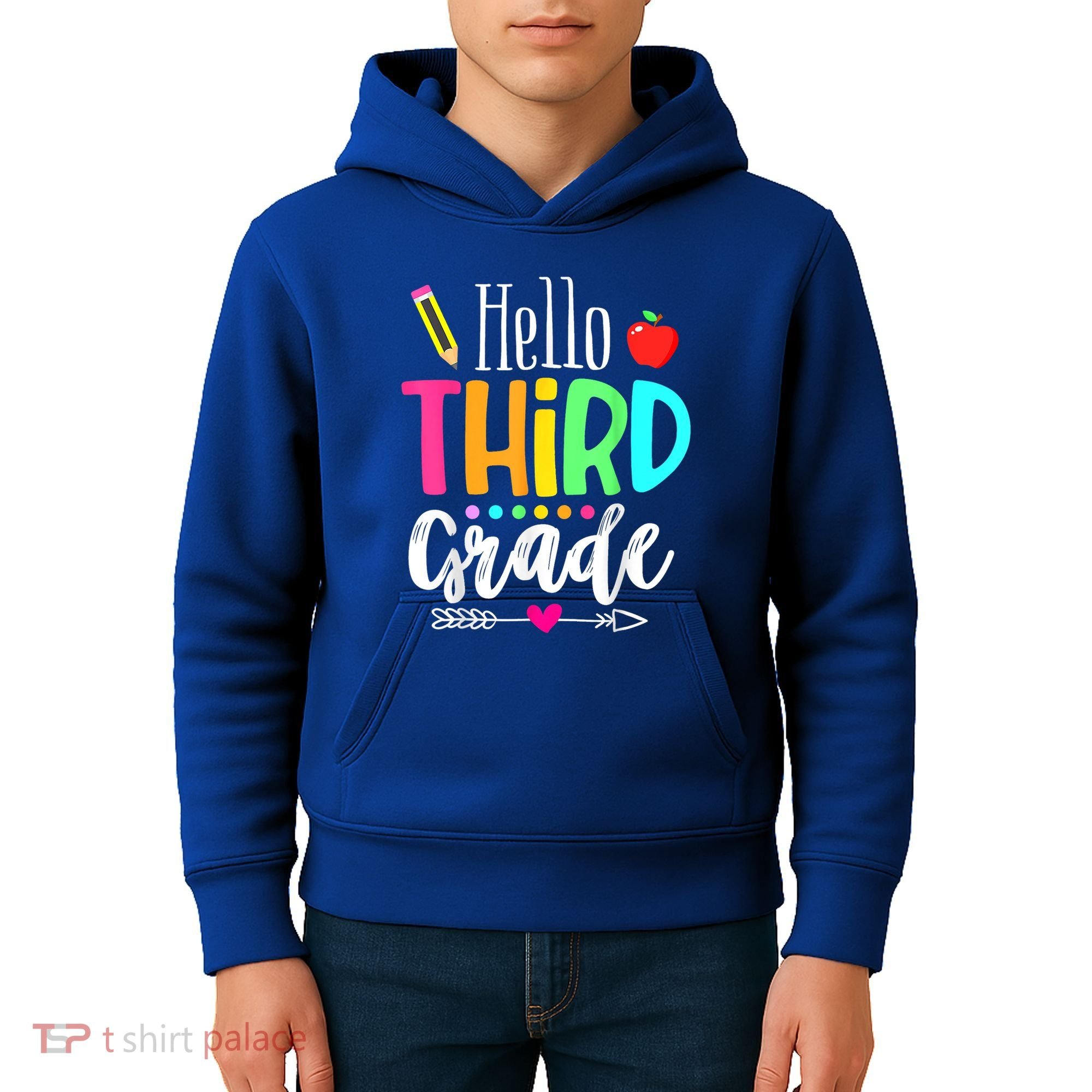 Hello Third 3Rd Grade Team Teacher Student Back To School Gift Kids Hoodie