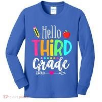 Hello Third 3Rd Grade Team Teacher Student Back To School Gift Kids Long Sleeve Shirt thumb 0