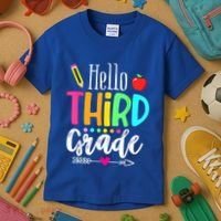 Hello Third 3Rd Grade Team Teacher Student Back To School Gift Kids T-Shirt thumb 3