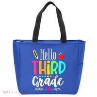 Hello Third 3Rd Grade Team Teacher Student Back To School Gift Tote Bag thumb 0