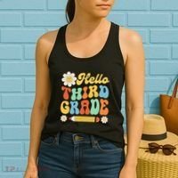 Hello Third 3rd Grade Back To School Teachers Women's Tank Top thumb 2
