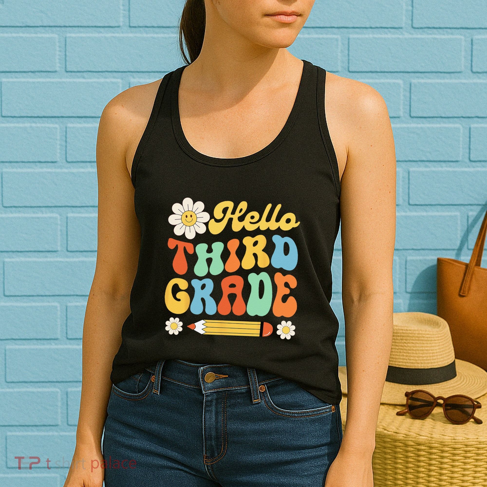 Hello Third 3rd Grade Back To School Teachers Women's Tank Top
