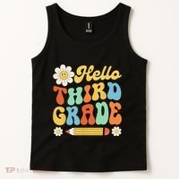 Hello Third 3rd Grade Back To School Teachers Tank Top thumb 2