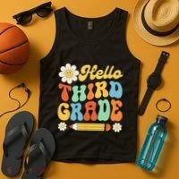 Hello Third 3rd Grade Back To School Teachers Tank Top thumb 4